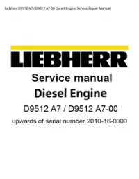 Liebherr D9512 A7 / D9512 A7-00 Diesel Engine Service Repair Manual preview