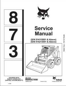 Bobcat 873 Skid Steer Loader manual