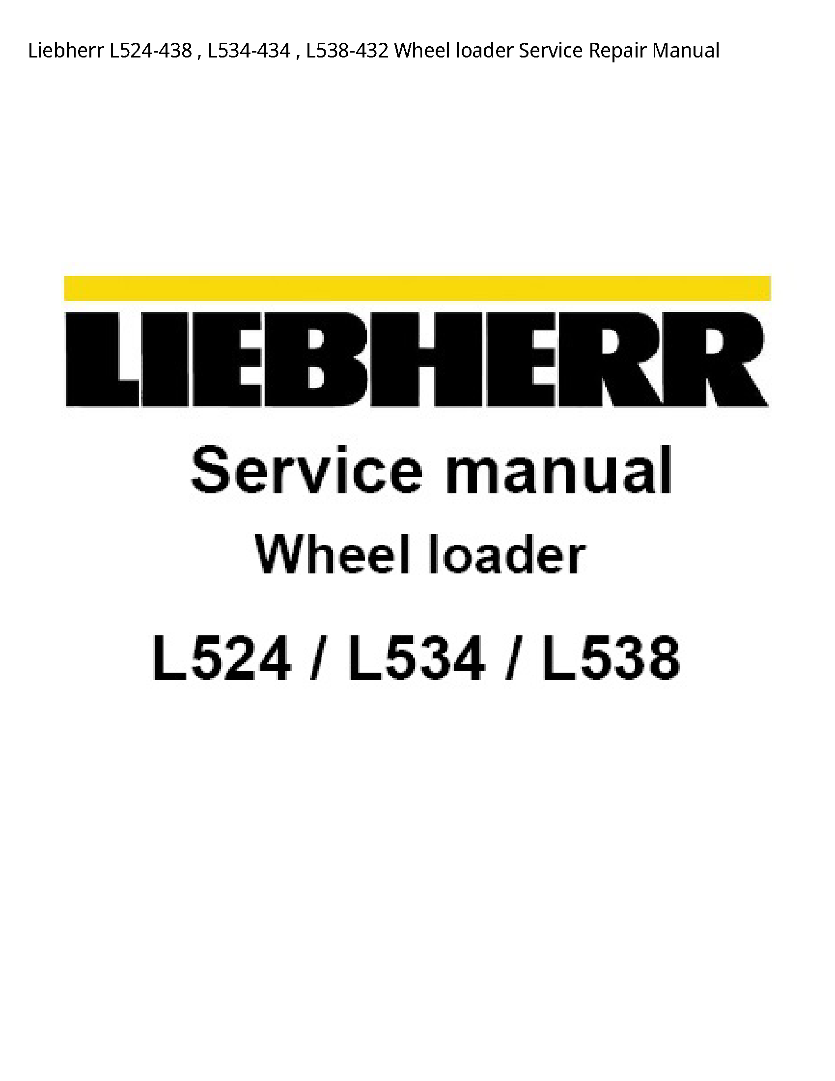 Liebherr L524-438 Wheel loader manual
