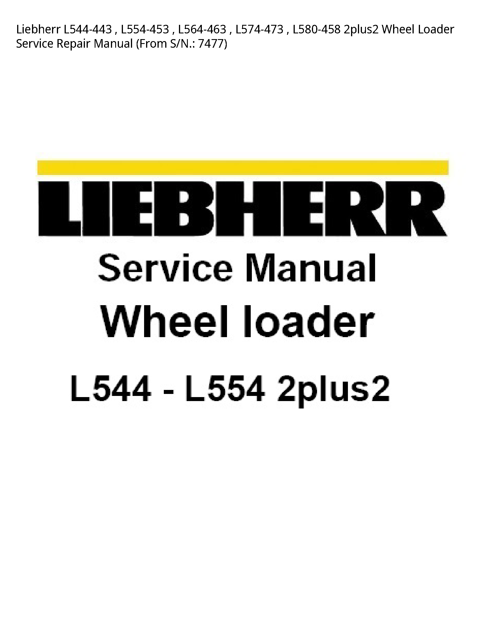 Liebherr L544-443 Wheel Loader manual