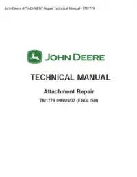 John Deere ATTACHMENT Repair Technical Manual - TM1779 preview
