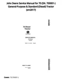 John Deere Service Manual for 70 (SN. 700001-) General-Purpose & Standard (Diesel) Tractor - sm2017 preview