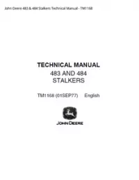 John Deere 483 & 484 Stalkers Technical Manual - TM1168 preview