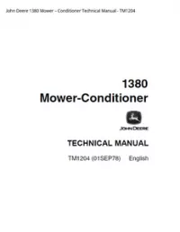 John Deere 1380 Mower – Conditioner Technical Manual - TM1204 preview
