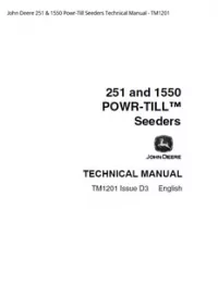 John Deere 251 & 1550 Powr-Till Seeders Technical Manual - TM1201 preview