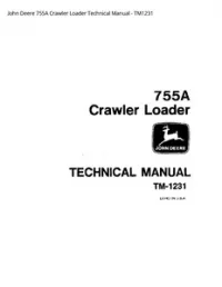 John Deere 755A Crawler Loader Technical Manual - TM1231 preview