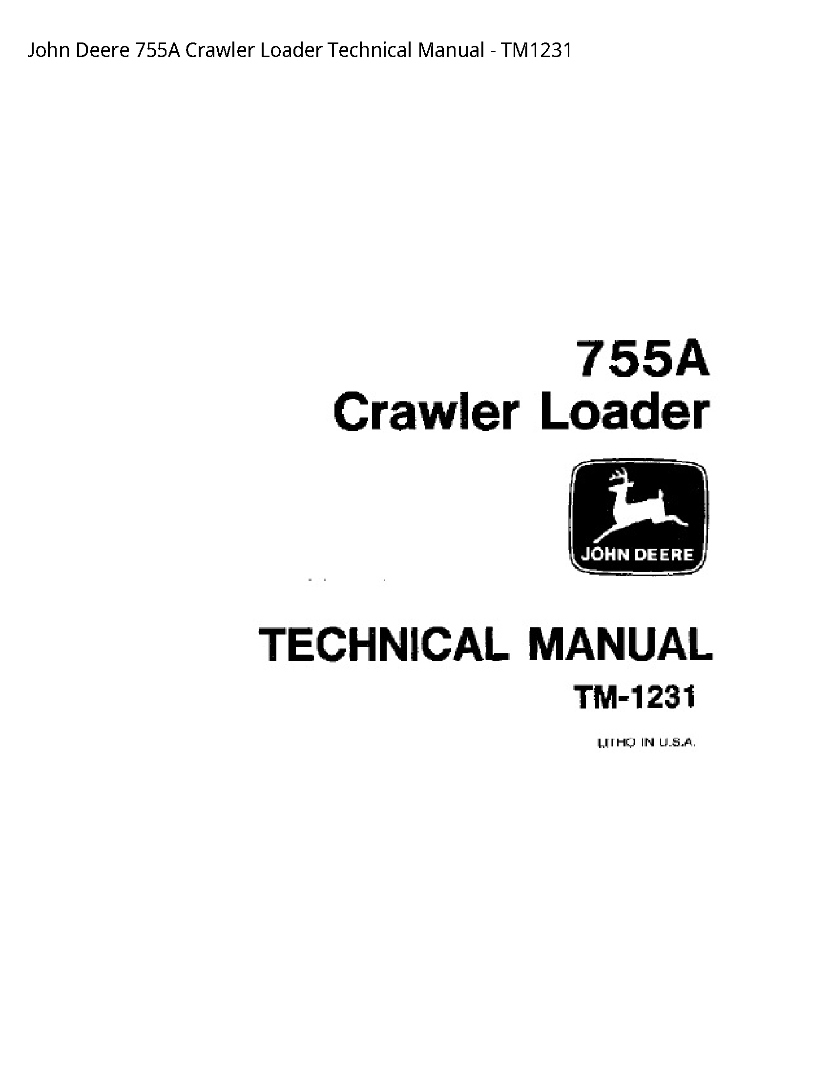 John Deere 755A Crawler Loader Technical manual