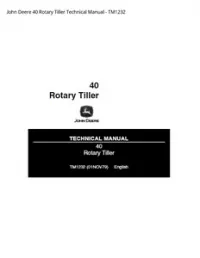 John Deere 40 Rotary Tiller Technical Manual - TM1232 preview