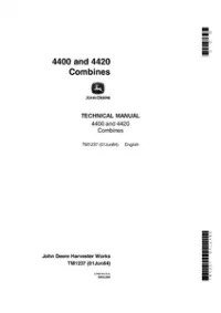 John Deere 4400  4420 Combines Technical Manual - TM1237 preview