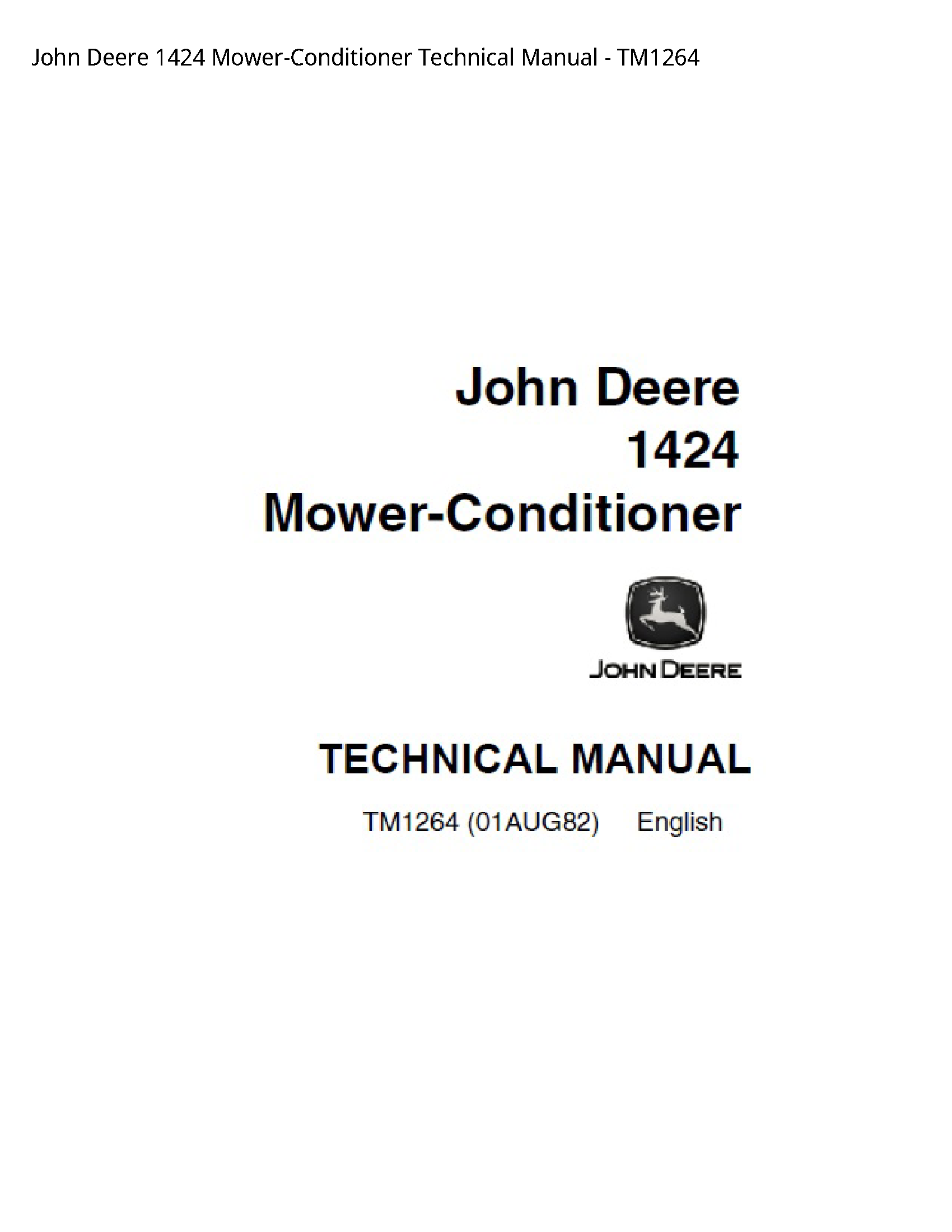 John Deere 1424 Mower-Conditioner Technical manual