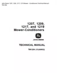 John Deere 1207  1209  1217  1219 Mower – Conditioners Technical Manual - TM1284 preview