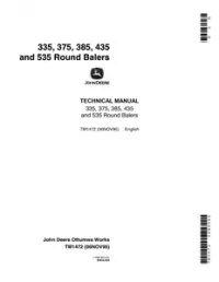 John Deere 335  375  385  435  535 Round Balers Technical Manual - TM1472 preview