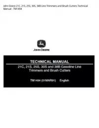 John Deere 21C  21S  25S  30S  38B Line Trimmers and Brush Cutters Technical Manual - TM1494 preview