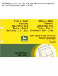 John Deere 6100   6200   6300   6400   6506   6600   6800   6900 Tractors Operation and Tests Technical Manual - TM4487 - 01AUG95 preview