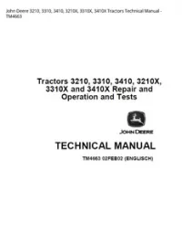John Deere 3210  3310  3410  3210X  3310X  3410X Tractors Technical Manual - TM4663 preview