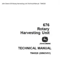 John Deere 676 Rotary Harvesting Unit Technical Manual - TM4528 preview