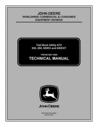 John Deere 500  650  650EX  650EXT Trail Buck Utility ATV Technical Manual - TM2160 preview