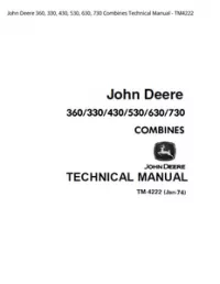 John Deere 360  330  430  530  630  730 Combines Technical Manual - TM4222 preview