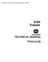 John Deere 3150 Tractor Technical Manual - TM4410 preview