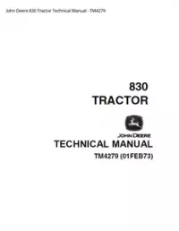 John Deere 830 Tractor Technical Manual - TM4279 preview