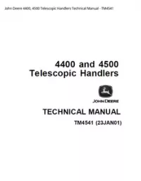 John Deere 4400  4500 Telescopic Handlers Technical Manual - TM4541 preview