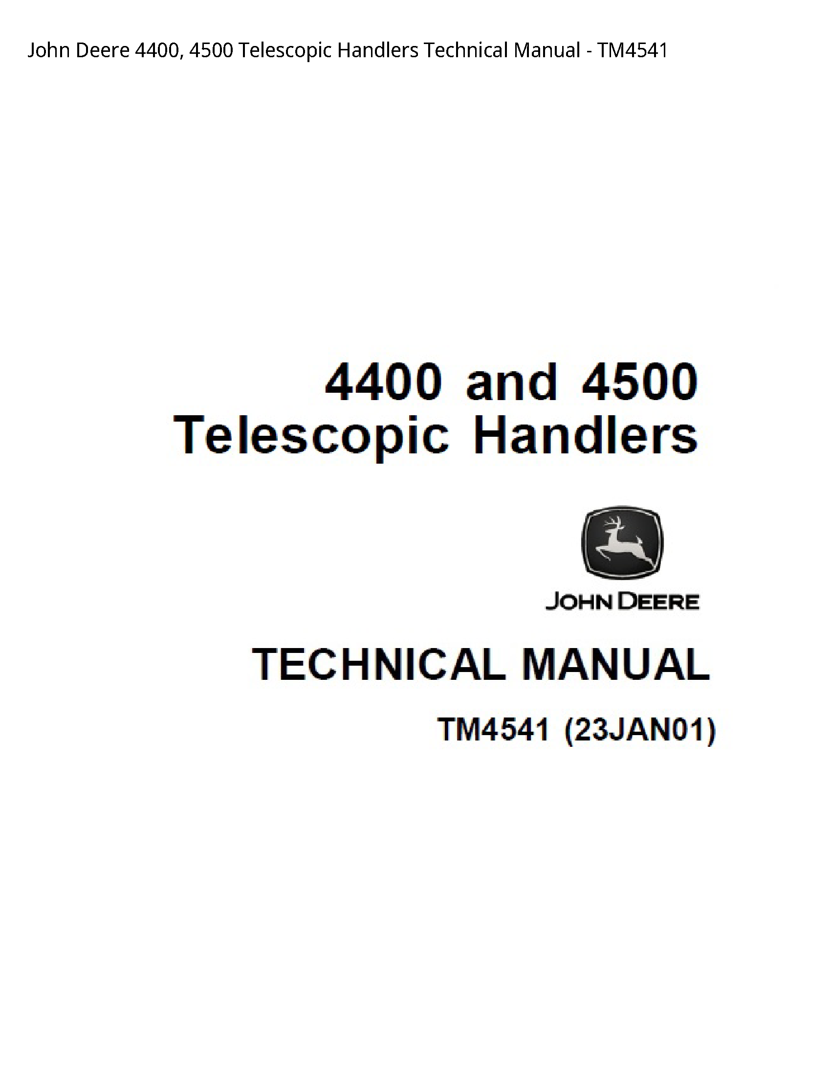 John Deere 4400 Telescopic Handlers Technical manual