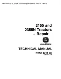 John Deere 2155  2355N Tractors Repair Technical Manual - TM4435 preview