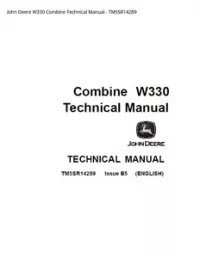 John Deere W330 Combine Technical Manual - TM5SR14289 preview