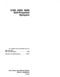 John Deere 6100  6500  6600 Self-Propelled Sprayers Technical Manual - TM1511 preview