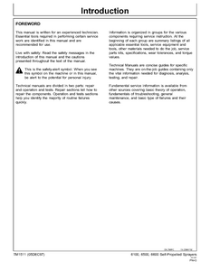 John Deere 6500 Self-Propelled Sprayers Technical manual