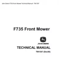 John Deere F735 Front Mower Technical Manual - TM1597 preview