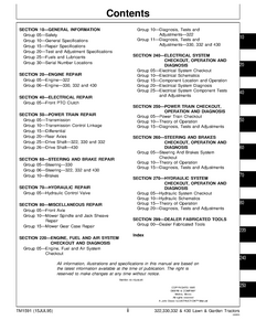 John Deere 330 LAWN GARDEN TRACTOR manual