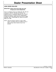 John Deere 430 LAWN GARDEN TRACTOR manual pdf