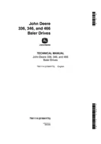 John Deere 336  346  466 Baler Drives Technical Manual - TM1114 preview
