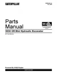 CATERPILLAR 303C CR MINI HYD EXCAVATOR PARTS CATALOG MANUAL BXT00001-UP preview