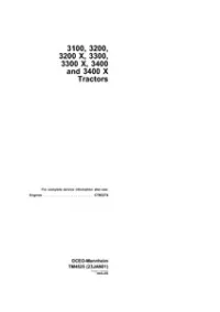 John Deere 3100 3200 3200X 3300 3300X 3400 and 3400X Tractors Repair Service Manual -TM4525 preview