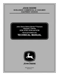 John Deere X700 X720 X724 and X728 Select Series Tractors Ultimate Series Repair Technical Service Manual - TM2349 preview