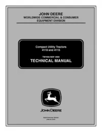 John Deere 4110 and 4115 Compact Utility Tractors Repair Technical Service Manual - TM1984 preview