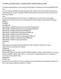 CATERPILLAR 980H WHEEL LOADER SERVICE REPAIR MANUAL MHG preview