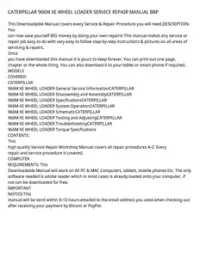 CATERPILLAR 966M XE WHEEL LOADER SERVICE REPAIR MANUAL B8P preview