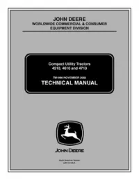 John Deere Tractor Compact Utility 4510 4610 4710 Repair Technical Service Manual(2002) -TM1986 preview