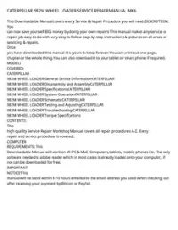 CATERPILLAR 982M WHEEL LOADER SERVICE REPAIR MANUAL MK6 preview