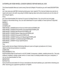 CATERPILLAR 950B WHEEL LOADER SERVICE REPAIR MANUAL 65R preview
