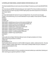 CATERPILLAR 950B WHEEL LOADER SERVICE REPAIR MANUAL 63R preview
