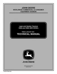 John Deere Lawn and Gerden Tractors X495 and X595 Diesel Repair Technical Service Manual (2003 ) - TM2024 preview