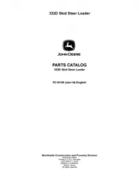 John Deere 332D Skid Steer Loader Parts Catalog - PC10139 preview
