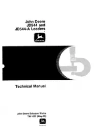 John Deere JD544 and JD544A Loaders Repair Technical Service Manual - TM1002 preview