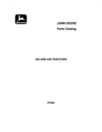 John Deere 420 & 430 Series Tractors Parts Catalog Manual preview