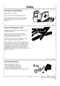 John Deere 270 Rotary Disk Mowers Technical manual