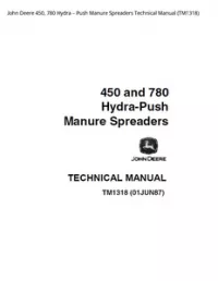 John Deere 450  780 Hydra – Push Manure Spreaders Technical Manual - TM1318 preview
